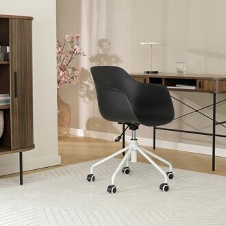 Nout-Puk bureaustoel zwart - wit onderstel - set van 2