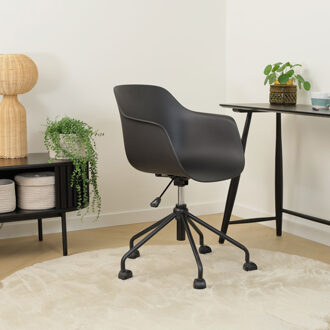 Nout-Puk bureaustoel zwart - zwart onderstel - set van 2