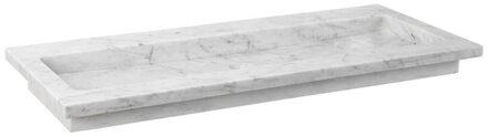 Nova wastafel 120.5x51.5x9.5cm Rechthoek 0 kraangaten Natuursteen Carrara gepolijst 8010832 Carrara Gepolijst (Grijs)