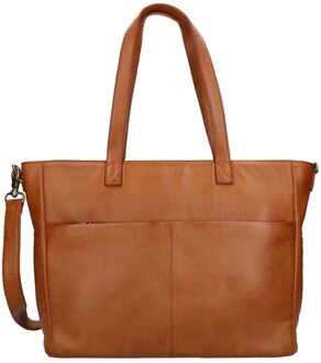 Nova Workbag 15.6" cognac handtas dames - H 32 x B 40 x D 10 cm