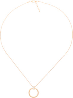 'Novalie' Dames 925 Echt Zilver Set: Ketting-Pendant + Oorbellen - Roze SET-7129/RG Rosé