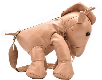 Novel Koe Vorm Rugzak Voor Vrouwen Mode Rugzak Schooltas Meisjes Portemonnees Schoudertas Tas Pu Leer khaki