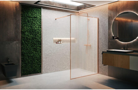 Novellini H art Inloopdouche - 100x200cm - Helder glas met matte band - mat zwart harthp100-44h Zwart mat