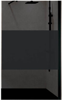 Novellini Inloopdouche Novellini Kuadra met Donkere Middenband Mat Zwart Profiel (alle maten)