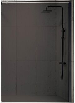 Novellini Inloopdouche Novellini Kuadra met Grijs Rookglas 70x200 cm Mat Zwart Profiel