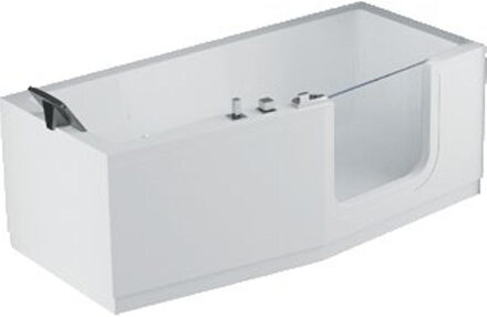 Novellini Iris Combi bad acryl rechts met deur en zonder panelen 180x75/85x62cm met frame wit iri218085cd-a0 Wit glans