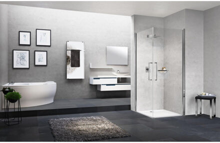 Novellini Young Douchecabine - draaideur - helder - matchroom y22g95-1b Chroom mat