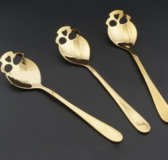 Novelty Rvs Skull Koffie Drinken Mengen Lepel Servies Keuken Theelepel Goud