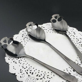 Novelty Rvs Skull Koffie Drinken Mengen Lepel Servies Keuken Theelepel grijs