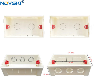 NOVSKI 146 Type Mounting Darkbox, Adjustable Internal Cassette Junction Box, Back Box For Wall Switch and Socket, White