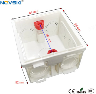 NOVSKI 86 Type Mounting Back Box Adjustable Internal Cassette Junction Box For Wall Switch and Socket White
