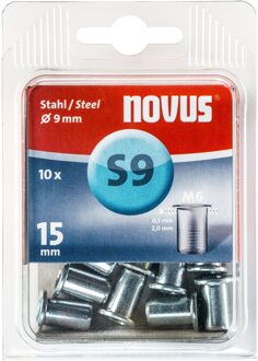 Novus Blindklinkmoer M6 X 14,5mm, Staal | 10 stuks - 045-0046 045-0046