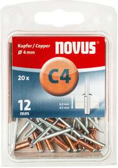 Novus Blindklinknagel C4 X 12mm, Koper | 20 stuks - 045-0040 045-0040