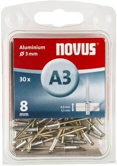 Novus Popnagels A3 X 8 mm Alu SB - 30 Stuks