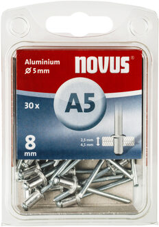 Novus Popnagels A5 X 8 mm Alu SB - 30 Stuks