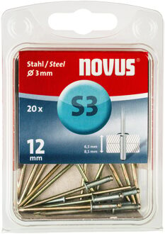 Novus Popnagels S3 X 12 mm Staal S3 - 20 Stuks