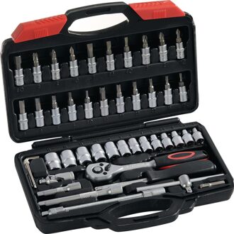 Now Dopsleutelset | 45-delig 1/4 inch | sleutelwijdtes 4-14 mm | aantal tanden 72 6-kant | 1 stuk - 4000802099 - 4000802099