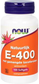 Now Foods - 100% Natuurlijke Vitamine E-400 met Gemengde Tocoferolen - Antioxidant - 100 Softgels