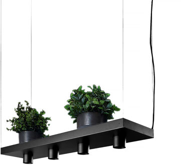 Nowodvorski Hanglamp Plant 4 lichts L 80 cm B 24 cm zwart