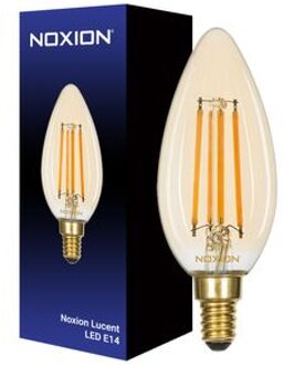 Noxion Lucent Led E14 Kaars Filament Amber 4.1w 350lm - 822 Zeer Warm Wit | Dimbaar - Vervangt 40w