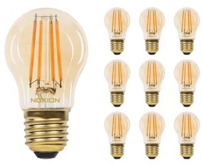 Noxion Voordeelpak 10x Noxion Lucent Led E27 Kogel Filament Amber 4.1w 350lm - 822 Zeer Warm Wit | Dimbaar