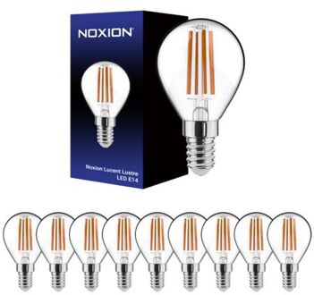 Noxion Voordeelpak 10x Noxion Lucent Lustre Led E14 Kogel Filament Helder 4.5w 470lm - 827 Zeer Warm Wit |