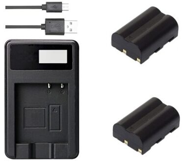 NP-400 NP400 D-LI50 DLI50 Batterij + USB Oplader voor Konica Minolta DiMAGE A1, DiMAGE A2, Dynax 5D, dynax 7D, Maxxum 5D. Roze