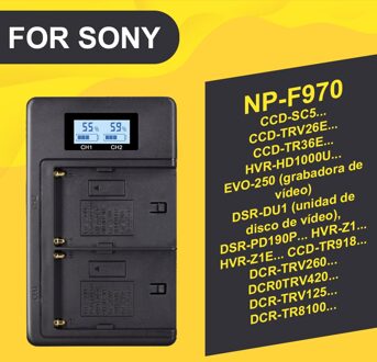 NP-FW50 NP-FZ100 NP-F960 970 NP-FV100 Lcd Usb Dual Charger Lcd-scherm Smart Charger Voor Sony Camera Batterij Batterijen