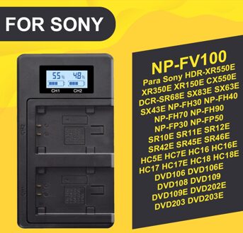 NP-FW50 NP-FZ100 NP-F960 970 NP-FV100 Lcd Usb Dual Charger Lcd-scherm Smart Charger Voor Sony Camera Batterij Batterijen