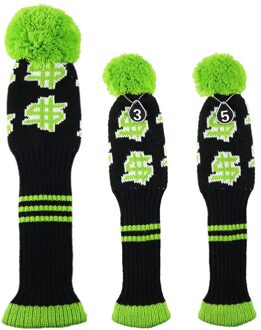 Nrc Winkel Golf Headcovers 3 Stks/set Gebreide Driver Fairway Ut Club Head Cover