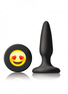 Ns Novelties – Siliconen Buttplug met Emoji Stop Liefde Hoogwaardig Afgewerkt – 9 cm – Zwart