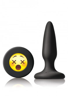 Ns Novelties – Siliconen Buttplug met Emoji Stop WTF Hoogwaardig Afgewerkt – 9 cm – Zwart