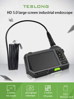 NTS500 5.0" LCD Digital Borescope Camera HD 5.0MP Dual Lens Autofocus 3.9mm 5.5mm Shapable Snake Tube Car Pipe Inspection Camera