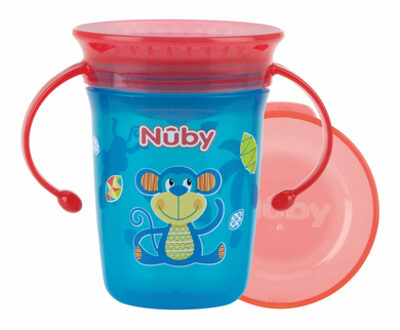 Nuby 360 ° Magische Beker Met Handvatten - 240 Ml - Aqua - 6 Maanden +