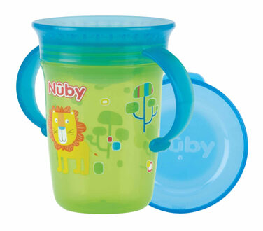 Nuby 360 ° Magische Beker Met Handvatten - 240 Ml - Groen - 6 Maanden +