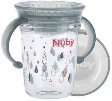 Nûby Drinkbeker - 360° Wonder cup met handvatten in Tritan™ - Grijs - 240ml - 6m+