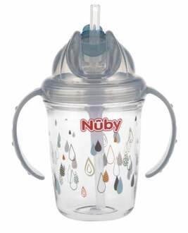 Nuby Flip-it Tritan Beker Met Handvatten - 240 Ml - Grijs - 12 Maanden +