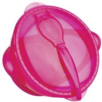 Nuby Kom Met Zuigring Junior 20 Cm Roze 3-delig