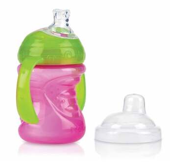 Nûby Nuby Swirl Clik It Anti-lekbeker - 240 Ml - Roze - 6 Maanden +