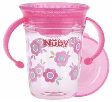 Nûby Nuby Tritan Magische Beker 360 ° Met Handvatten - Roze - 240 Ml