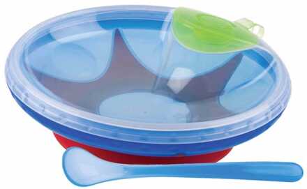 Nûby Nuby Warmhoudbord Met Zuignap 400 Ml Siliconen Blauw 2-delig