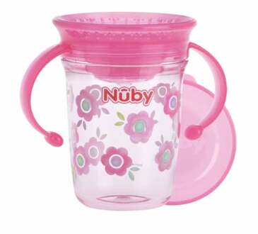 Nuby Tritan Magische Beker 360 ° Met Handvatten - Roze - 240 Ml