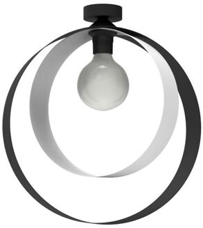 Nucleo Plafondlamp, 1x E27, Metaal, Zwart/wit, D.40cm