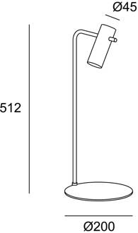 Nude Curved tafellamp E27 zwart