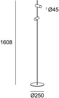 Nude Double vloerlamp E27 goud/zwart matgoud, zwart