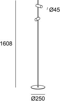 Nude Double vloerlamp E27 grijs/zwart steengrijs, zwart
