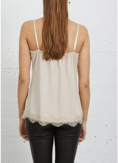 Nude lace top met kant Beige - S