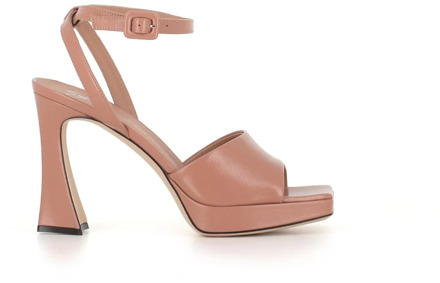 Nude Leren Sandalen met Klokhak en Vierkante Neus Giuseppe Zanotti , Beige , Dames - 40 Eu,38 1/2 EU