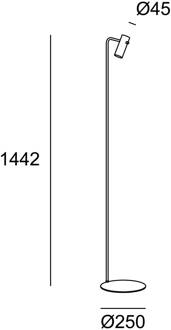 Nude Single Curved vloerlamp goud/zwart matgoud, zwart