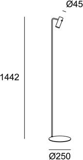 Nude Single Curved vloerlamp grijs/zwart steengrijs, zwart